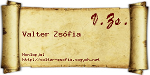 Valter Zsófia névjegykártya